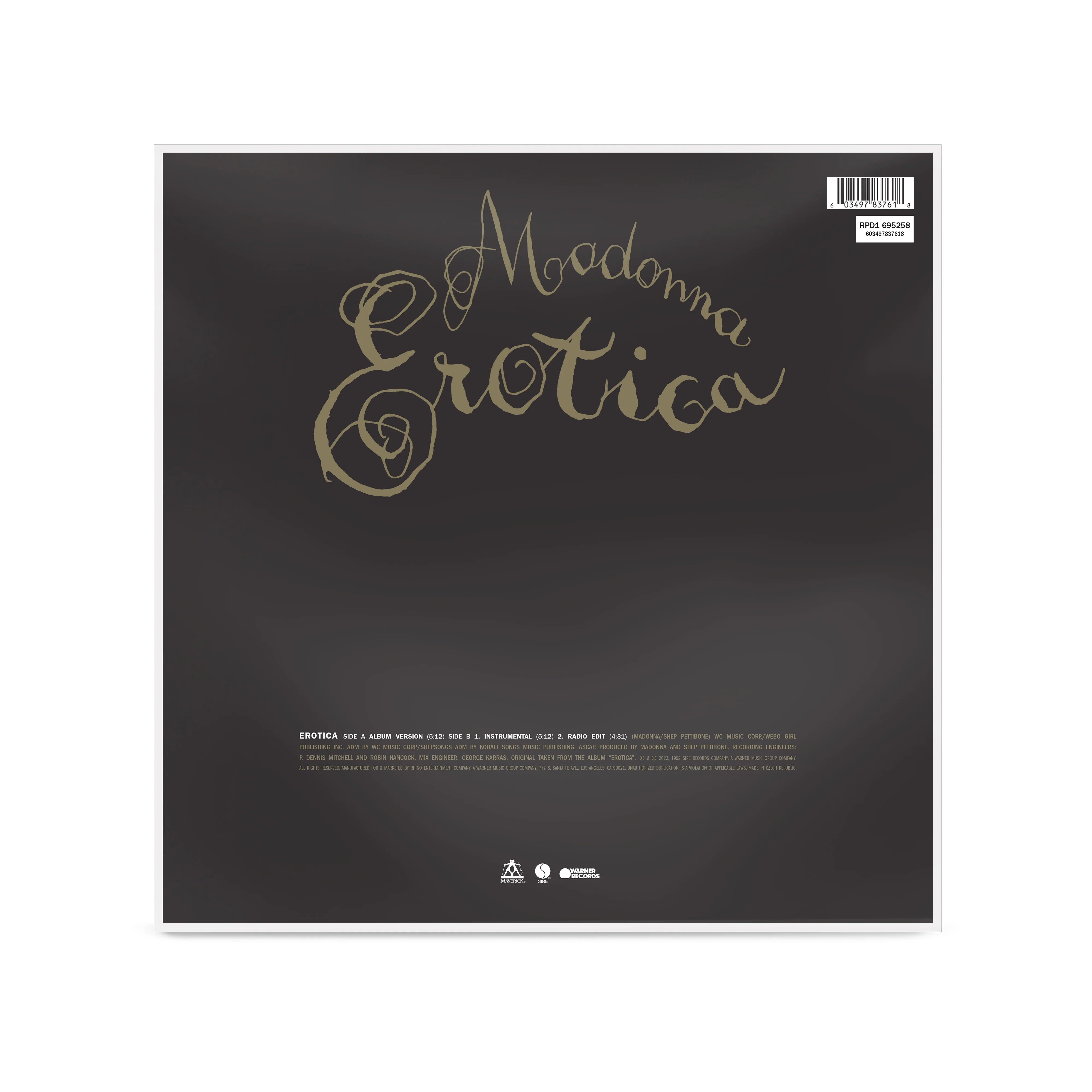 MADONNA ‘EROTICA’ 12” PICTURE DISC - Image 3